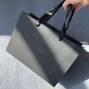 Newsense Sacs en papier personnalisés en tissu noir pour les petites entreprises, impression de votre propre logo, sacs cadeaux de luxe de marque avec logos - Product Image 4