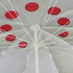 Parasol de plage argenté de 1,5 m avec double ventilation, résistant au vent, portable, pour jardin, hôtel, resort - Product Image 3