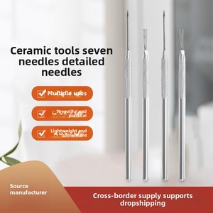 Modélisation auxiliaire en bois transfrontalière Sculpture Détail Texture Outil Poterie Détail Aiguille Sept Aiguilles Doux Argile Art Fournitures - Product Image 2