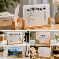 Cadre photo en acrylique pour sublimation avec base en bois, panneau photo vierge personnalisable pour transfert thermique, affichage d'image personnalisé