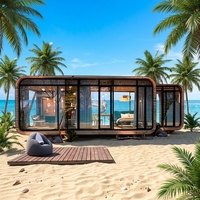 Maison préfabriquée modulaire solaire traditionnelle insonorisée de 11800 mm à deux étages, prête à l'emploi, type « Apple Cabin », pour chambre d'amis dans le jardin