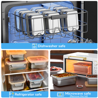 Boîte à bento en acier inoxydable pour enfants, récipient alimentaire compatible micro-ondes, boîte à lunch pour adultes avec couvercle en plastique