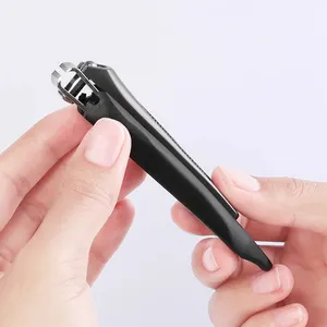 Professionale di alta qualità in acciaio inox tagliaunghie oro e nero strumento di Manicure con funzione a prova di schizzi per uso personale