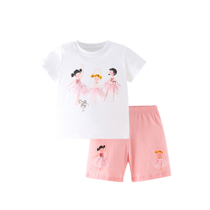 Abbigliamento personalizzato per bambini 5 anni ragazza per l'estate in puro cotone pantaloncini stampa abbigliamento per bambina set di abbigliamento per bambine - Product Image 3