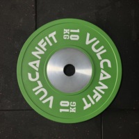 Offre Spéciale – Plaques de Poids en Caoutchouc VULCANFIT Personnalisables avec Logo, Qualité Compétition, Durables et Colorées pour l'Entraînement de Force