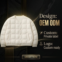 Veste matelassée pour femme, sans col, boutonnée sur le devant, rembourrée de duvet, couleur crème, vêtement d'extérieur pour l'hiver