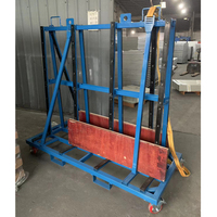 Chariot de transport robuste pour panneaux de verre, chariot à quatre roues en acier Q235, chariot d'entrepôt personnalisable OEM
