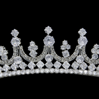 Accessoires de cheveux de mariée de mariage de luxe couronne en métal Zircon européen et américain diadème de bijoux de diamant coréen