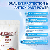 Gélules d'astaxanthine et de lutéine très vendues, l'astaxanthine offre une protection antioxydante efficace pour la peau et les cellules