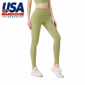 Leggings de yoga sexy pour femmes, taille haute élastique, longueur intégrale, respirants, en Spandex/Nylon, expédiés depuis l'entrepôt américain - Product Image 1