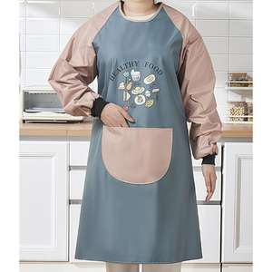 Bavoir de nettoyage de <span class=keywords><strong>cuisine</strong></span> multifonctionnel <span class=keywords><strong>Tablier</strong></span> de <span class=keywords><strong>cuisine</strong></span> à manches longues avec poches <span class=keywords><strong>Tablier</strong></span> de <span class=keywords><strong>cuisine</strong></span> lavable pour adultes - Product Image 1