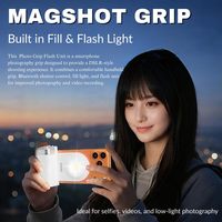 NOUVEAU 360 °   Flash magnétique rotatif avec lumière d'appoint, réglage de la température de couleur sur 3 niveaux, format de poche, accessoire photo de voyage, support de téléphone, déclencheur