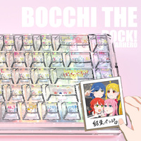 136 Tombol Keycap Kucing Lucu Transparan Profil Cherry Set Keycap PC Translusen Tembus Cahaya DIY Kawaii Custom Keycaps