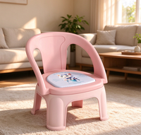 Chaise à dossier en plastique pour enfants avec anneau antidérapant en silicone, tabouret couineur pour tout-petits, idéal pour l'alimentation, la propreté et l'usage domestique