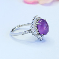 Aiyu Wholesale Natural Amethyst Claw-Set Rings Gemstone Rings Live E-commerce S5111802L