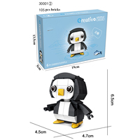Favores de fiesta serie Animal bloques de construcción León marino pingüino vaca flamenco perro Mini lindo montaje ladrillos niños DIY Juguetes