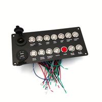 Panneau de commande à boutons poussoirs 12V/24V avec double chargeur USB, boîtier de commutation métallique 14 gangs pour bateau, camping-car, camion, tableau de bord de voiture