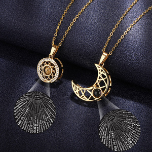 Collier de projection Soleil Lune Étoile, bijoux de fiançailles transfrontaliers, nouveau collier '<span class=keywords><strong>Je</strong></span> <span class=keywords><strong>t</strong></span>'<span class=keywords><strong>aime</strong></span>' en 100 langues pour hommes et femmes - Product Image 6