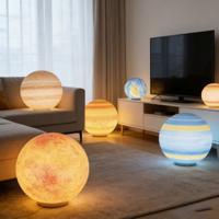 Lustre solaire LED extérieur en forme de lune et de soleil, étanche IP65, pour mariage et décoration intérieure, lumière de planète lumineuse pour jardin et paysage