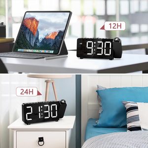 Horloge-radiosondeur numérique à projection laser LED de plafond, vibrante, avec écran LCD intelligent, tendance et populaire, personnalisable OEM/ODM - Product Image 6