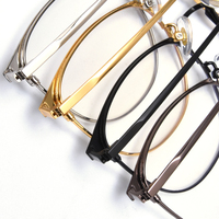 Lunettes en titane unisexe, demi-lune en métal, monture optique rétro