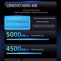 5000 M/S Lenovo X800 40E M.2 2280 PCIe 4.0 NVMe SSD 512GB 1TB 2TB kecepatan tinggi untuk Laptop Desktop Internal Solid State Drive