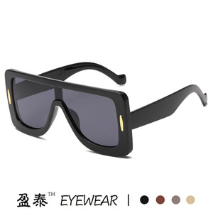 Y2K Futuristic <b>Oversized</b> <b>Sunglasses</b> Women UV400 PC Frame Grey Outdoor Fashion Glasses - Product Image 3