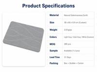 Tapis de bain en pierre de diatomite écologique personnalisé, antidérapant, super absorbant, séchage rapide, pour la maison, l'hôtel, la salle de bain, la baignoire