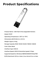 Flash Drive USB 3.0 Metal Keychain Tahan Air 32GB 5 Gbps dengan Logo Personalisasi, Garansi 2 Tahun, Tanpa Enkripsi, untuk Hadiah Bermerek