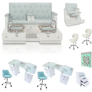 Beauty Furniture Manicure And Pedicure Chair Glass Nail Table