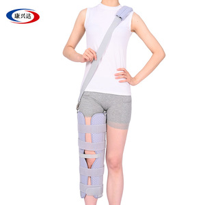 Ceinture de fixation ajustable et respirante pour l'articulation du genou, attelle de genou en trois parties, attelle de soutien pour les blessures des ligaments - Product Image 1
