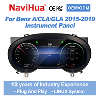 Nuevo diseño Navihua, pantalla LCD de 12.3 pulgadas para el tablero de instrumentos, cabina virtual, velocímetro digital para Benz Clase A/GLA/CLA 2015-2019
