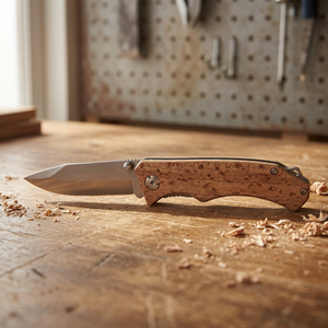 Coltello Tascabile Portatile Dave Wood Modello 104536-1 con Clip da Cintura per Avventure all'Aperto - Product Image 3