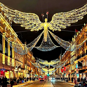 IP65 Outdoor LED Angel Cross Street Motif <b>Lights</b> for Commercial Boulevard and Municipal Christmas Street Decoration - Product Image 1