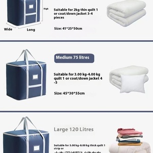 Oxford tissu grand sac de couette de stockage épaissi bagages déménagement emballage cartable pour saisonnier couette vêtements pour salon - Product Image 3