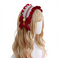 Bandeau de cheveux Lolita Fashion Maid Bow en tissu, accessoires de coiffure mignons et durables faits à la main pour cosplay d'anime