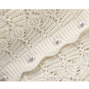 Maglione lavorato a <span class=keywords><strong>maglia</strong></span> Vintage con bottoni a maniche lunghe in <span class=keywords><strong>pizzo</strong></span> da donna - Product Image 6