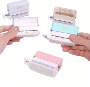 Mini 6-Hole Adjustable Paper Puncher for Organizers Planners Notebook DIY Binder School Office Supplies Loose <b>Leaf</b> Punch - Product Image 3