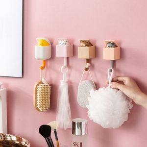 New Simple Creative Squirrel Viscose Free Punch Kitchen Bathroom Household Cartoon Cute Decorative Key <b>Hook</b> - Product Image 2