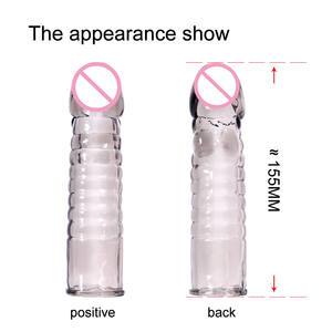 Wieder verwendbare Kondom-<span class=keywords><strong>Penis</strong></span>-Verlängerung hülsen Verlängerung ärmel Kristall vergrößerung kondom Männliches Silikon kondom für Männer - Product Image 3
