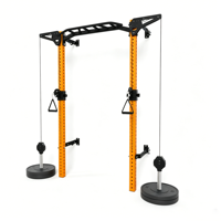 Rack de potencia plegable de pared con cable cruzado, equipo multifunción de acero inoxidable para gimnasio en casa, para ejercicios de brazos y pecho