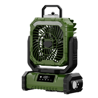 Ventilateur de camping portable 20000 mAh à refroidissement rapide avec télécommande, pulvérisation de brume d'eau, lumière LED rechargeable, boîtier de batterie et fonctionnement silencieux