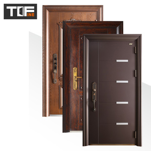 Dernière conception de la Turquie <span class=keywords><strong>Porte</strong></span> en bois en acier blindé Entrée de sécurité extérieure Portes en acier turques <span class=keywords><strong>Prix</strong></span> - Product Image 2