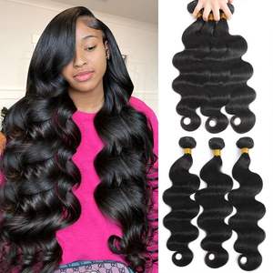 סיטונאי שיער ברזילאי גולמי בתולה cuticle מיושר כיתה 12a גוף שיער אנושי חבילות קצוות מלאים - Product Image 5