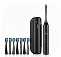 Brosse à dents électrique rechargeable T5 pour adultes, 8 têtes souples, 5 modes, brosse à dents sonique avec étui de voyage, cadeau pour couple OEM/ODM