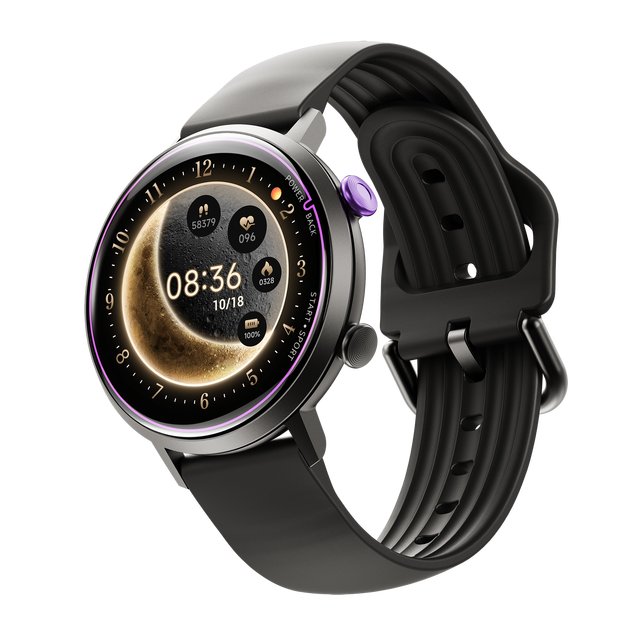 New 5AM High Quality Round Dial AMOLED Gold W2 Smartwatch Girls Reloj Compass Golden Smart Watch Mujer Waterproof for Women