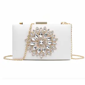 White Clutch Bag Ladies Bridal Evening purse Crystal Summer Bags for Women 2020 Luxury Small Crossbody Bags