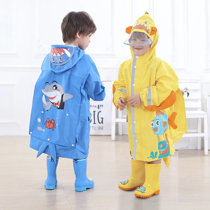 Cute Boys Girls Hooded Muddy Suit Raincoat Kids Waterproof Breathable Rainsuit All in One Puddle Suits for Kids 2-10 Year