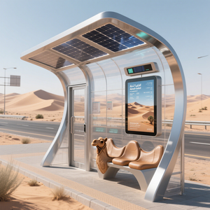 Chất Lượng Cao Không Thấm Nước Thép Không Gỉ Bền Vững Năng Lượng Mặt Trời Năng Lượng Tấm Thông Minh Sáng Tạo Xe Buýt Nơi Trú Ẩn Xe Buýt Dừng Với Màn Hình LCD - Product Image 3