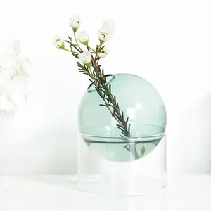 Nhà Máy Bán Buôn Đứng Hoa Bong Bóng Bình Cho Bảng Trang Trí Lọ Nhỏ Màu Borosilicate Bình Thủy Tinh